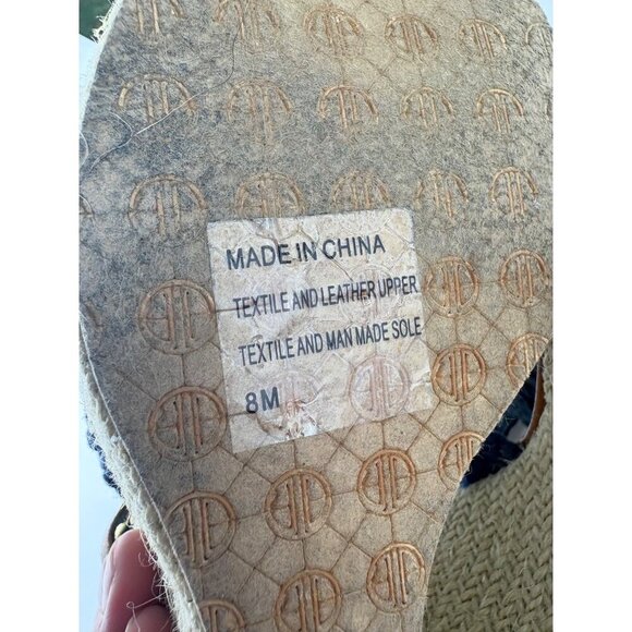 Lilly Pulitzer Kelsey Espadrille Wedge Platform Sandals in Navy & Tan Size 8 M - Picture 10 of 12